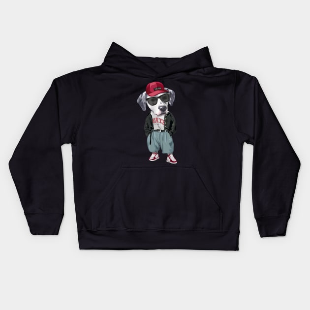 Dalmatian - Hip Hop Style Kids Hoodie by obodo